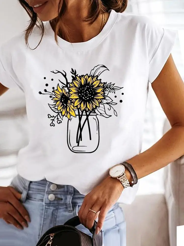 Flower Lovely Style Cute Tee Women T-shirt Summer Short Sleeve Print Clothes Graphic T Shirt Clothing Fashion Female Top
Flower Lovely Style Cute Tee Women T-shirt Summer Short Sleeve Print Clothes Graphic T Shirt Clothing Fashion Female Top