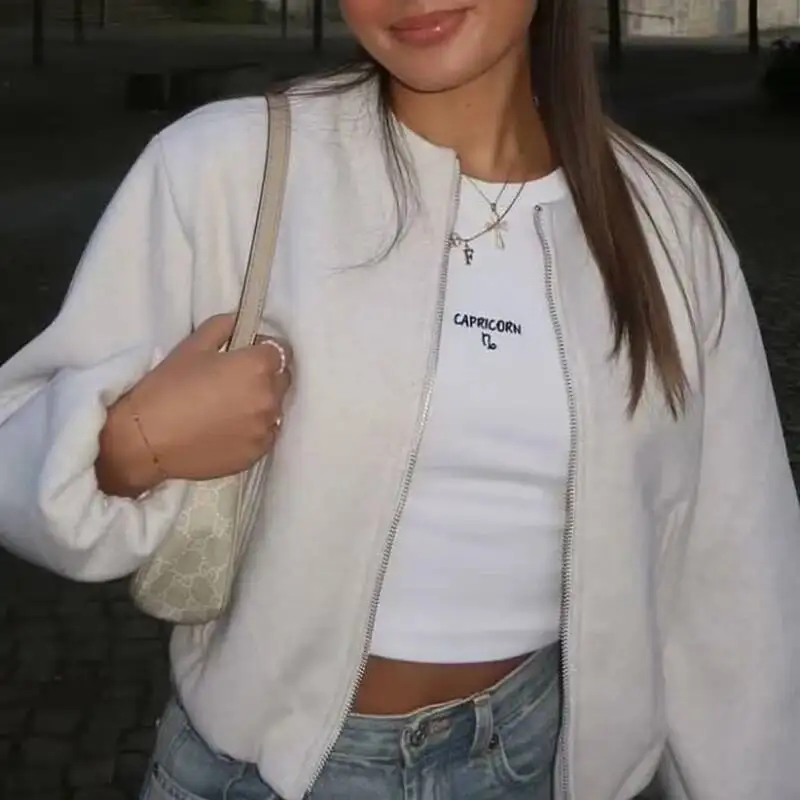 Bombers Women's Gray Solid Outwear 2025 Inszart Casual Loose Tops With Zipper Streetwear Elegant Woman Jackets Coat
Bombers Women's Gray Solid Outwear 2025 Inszart Casual Loose Tops With Zipper Streetwear Elegant Woman Jackets Coat