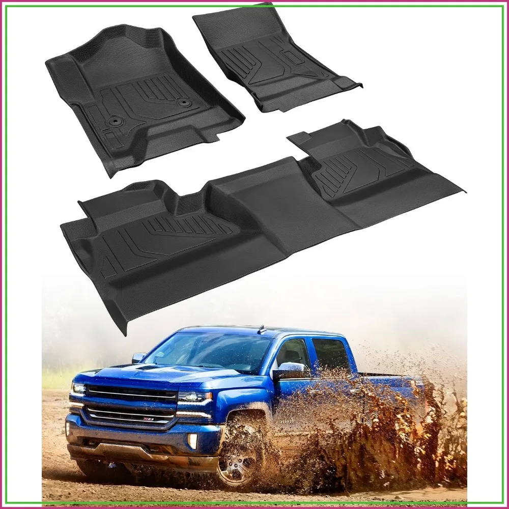 All Weather Floor Mats for Chevy Silverado & GMC Sierra 2014-2019, Crew Cab, Waterproof TPE Rubber
All Weather Floor Mats for Chevy Silverado & GMC Sierra 2014-2019, Crew Cab, Waterproof TPE Rubber