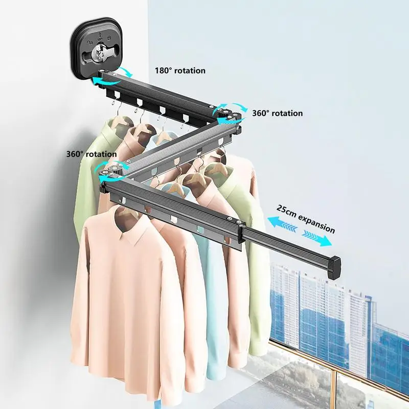 Retractable Cloth Drying Rack Folding Clothes Hanger Wall Mount Indoor & Outdoor Space Saving Aluminum Home Laundry Clothesline
Retractable Cloth Drying Rack Folding Clothes Hanger Wall Mount Indoor & Outdoor Space Saving Aluminum Home Laundry Clothesline