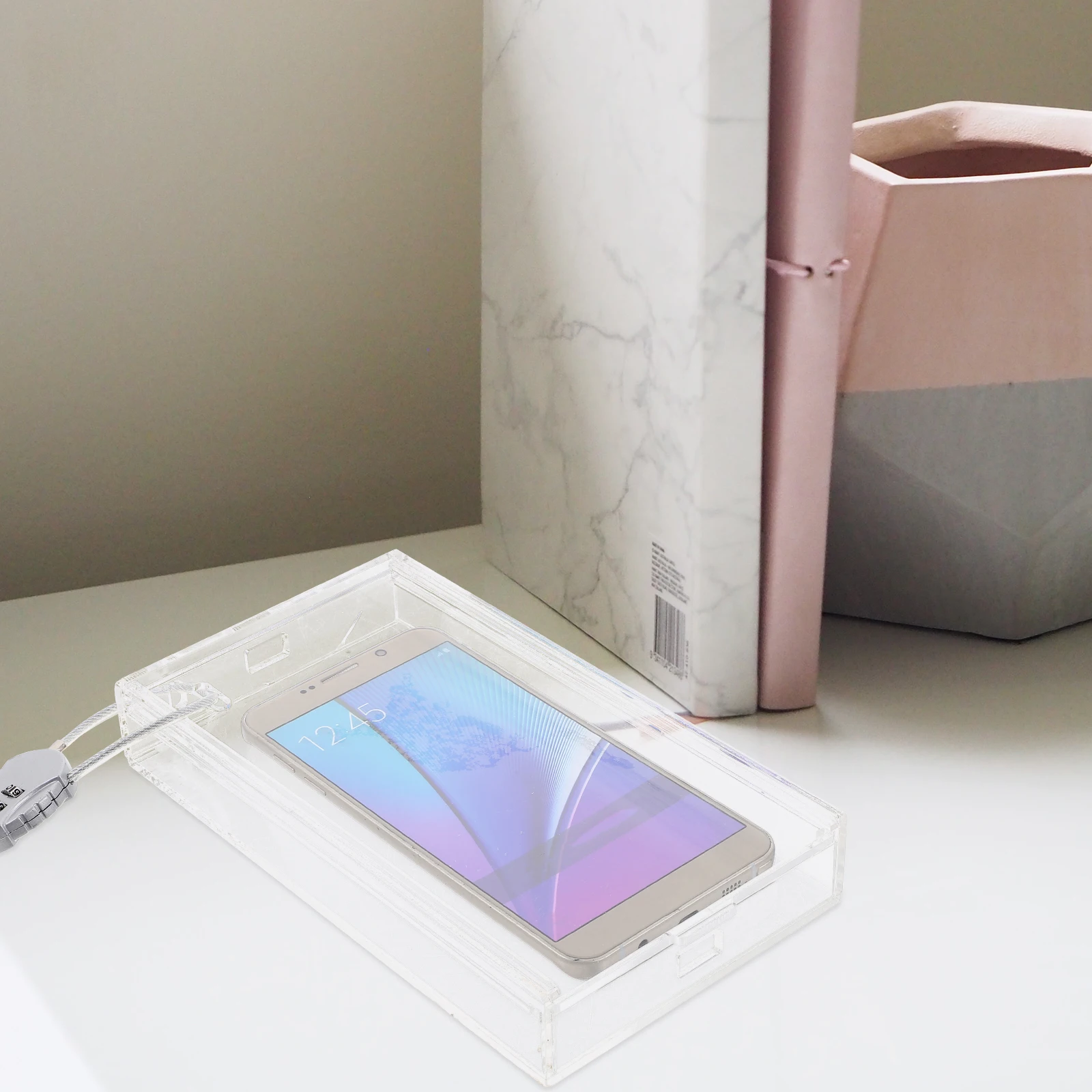 Transparent Acrylic Phone Lock Box 18x10x2cm Storage Case Push Pull Lock Cellphone Charging Student Employee Focus Discipline
Transparent Acrylic Phone Lock Box 18x10x2cm Storage Case Push Pull Lock Cellphone Charging Student Employee Focus Discipline