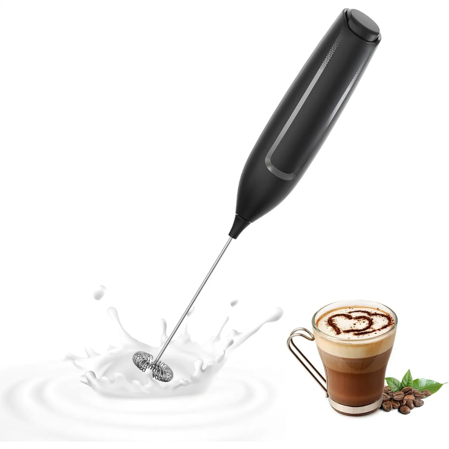 Milk Frother Handheld Battery Powered Foam Maker Wand Drink Mixer With Stainless Steel Whisk For Coffee Matcha Lattes Cappuccino Black
Milk Frother Handheld Battery Powered Foam Maker Wand Drink Mixer With Stainless Steel Whisk For Coffee Matcha Lattes Cappuccino Black