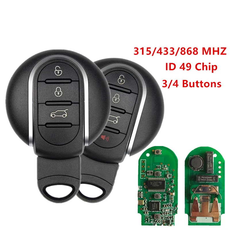 3/4 кнопки 315/433/868 МГц ID49 умный дистанционный ключ от машины для BMW Mini Cooper Countryman Clubman F-Series F55 F56 2015-2018
3/4 кнопки 315/433/868 МГц ID49 умный дистанционный ключ от машины для BMW Mini Cooper Countryman Clubman F-Series F55 F56 2015-2018
