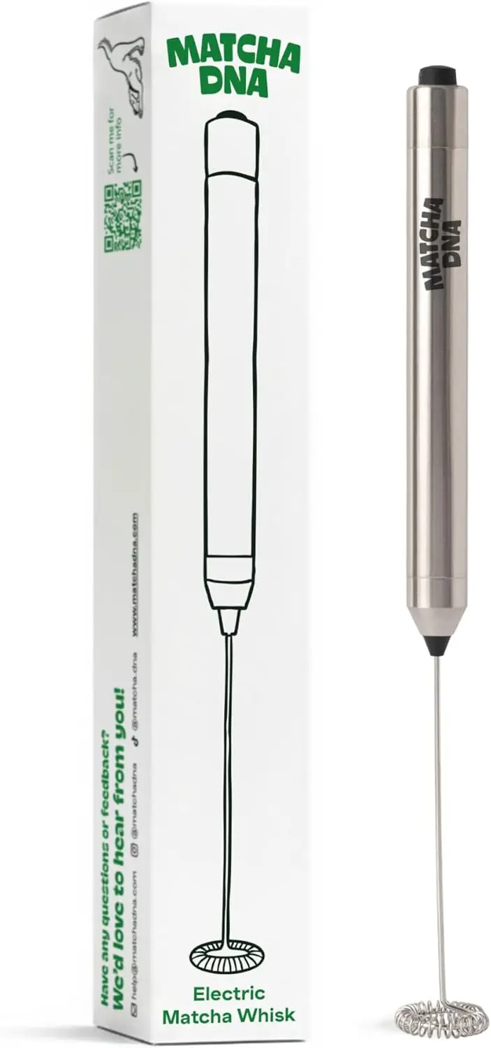 Electric Milk Frother Wand, Stainless Steel Handheld Whisk for Coffee, Matcha, Protein Shakes, Battery Operated
Electric Milk Frother Wand, Stainless Steel Handheld Whisk for Coffee, Matcha, Protein Shakes, Battery Operated