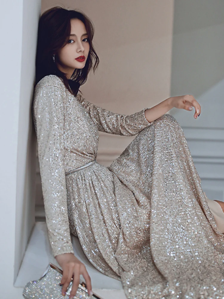 Ele Long Evening Gown for Women Sparkling Sequin Dr Host Sle Summer Par Wedding Performance Suitable Dr
Ele Long Evening Gown for Women Sparkling Sequin Dr Host Sle Summer Par Wedding Performance Suitable Dr