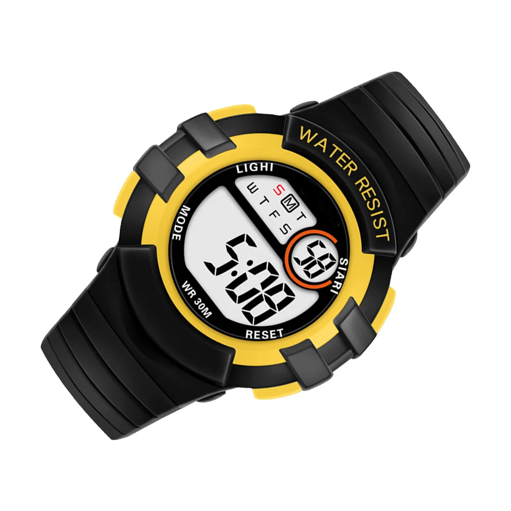 Kids Watch Waterproof Black Shell Yellow Circle Digital Sports Wristwatch Luminous Alarm Stopwatch Eco-Friendly Comfortable Tpu
Kids Watch Waterproof Black Shell Yellow Circle Digital Sports Wristwatch Luminous Alarm Stopwatch Eco-Friendly Comfortable Tpu