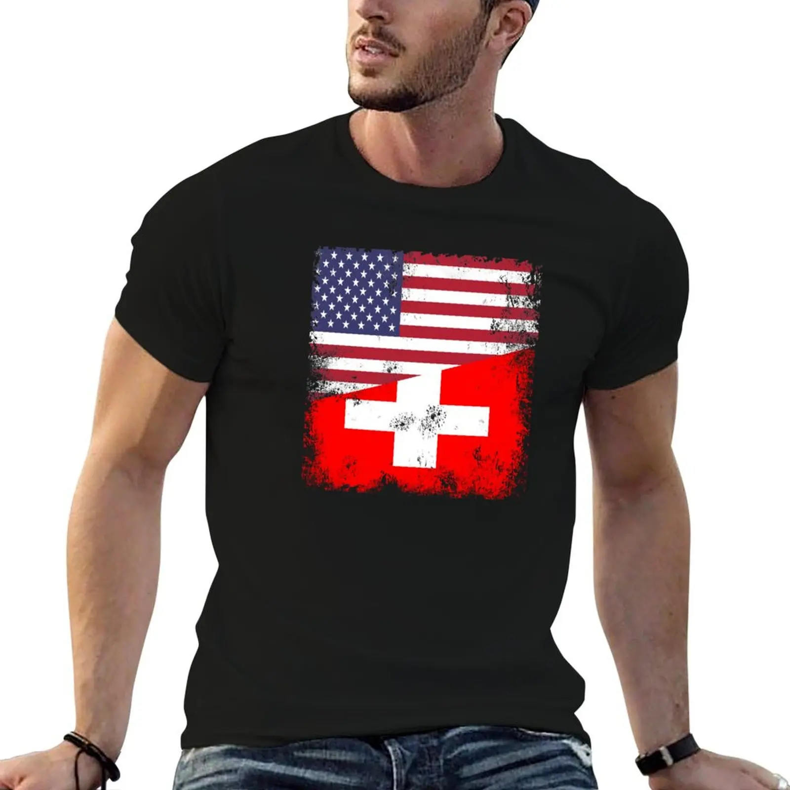 Half Swiss Flag Design | Vintage Switzerland USA Gift T-Shirt man t shirt cotton t shirt personalised T-Shirt
Half Swiss Flag Design | Vintage Switzerland USA Gift T-Shirt man t shirt cotton t shirt personalised T-Shirt