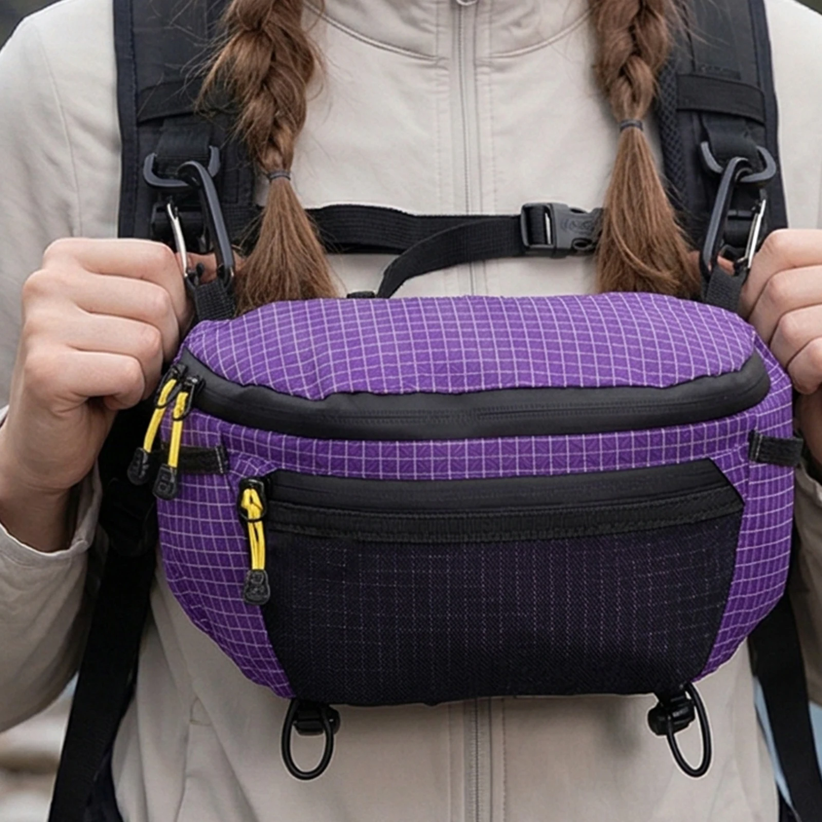 Outdoor Hiking Chest Bag Large Capacity Waist Pack Hanging Pocket Backpack Extension Pack for Camping Cycling Running Hiking
Outdoor Hiking Chest Bag Large Capacity Waist Pack Hanging Pocket Backpack Extension Pack for Camping Cycling Running Hiking