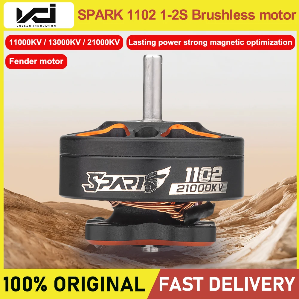 VCI SPARK 1102 13000KV Brushless Motor, Low Resistance, Ultra Lightweight, Great Heat Dissipation
VCI SPARK 1102 13000KV Brushless Motor, Low Resistance, Ultra Lightweight, Great Heat Dissipation