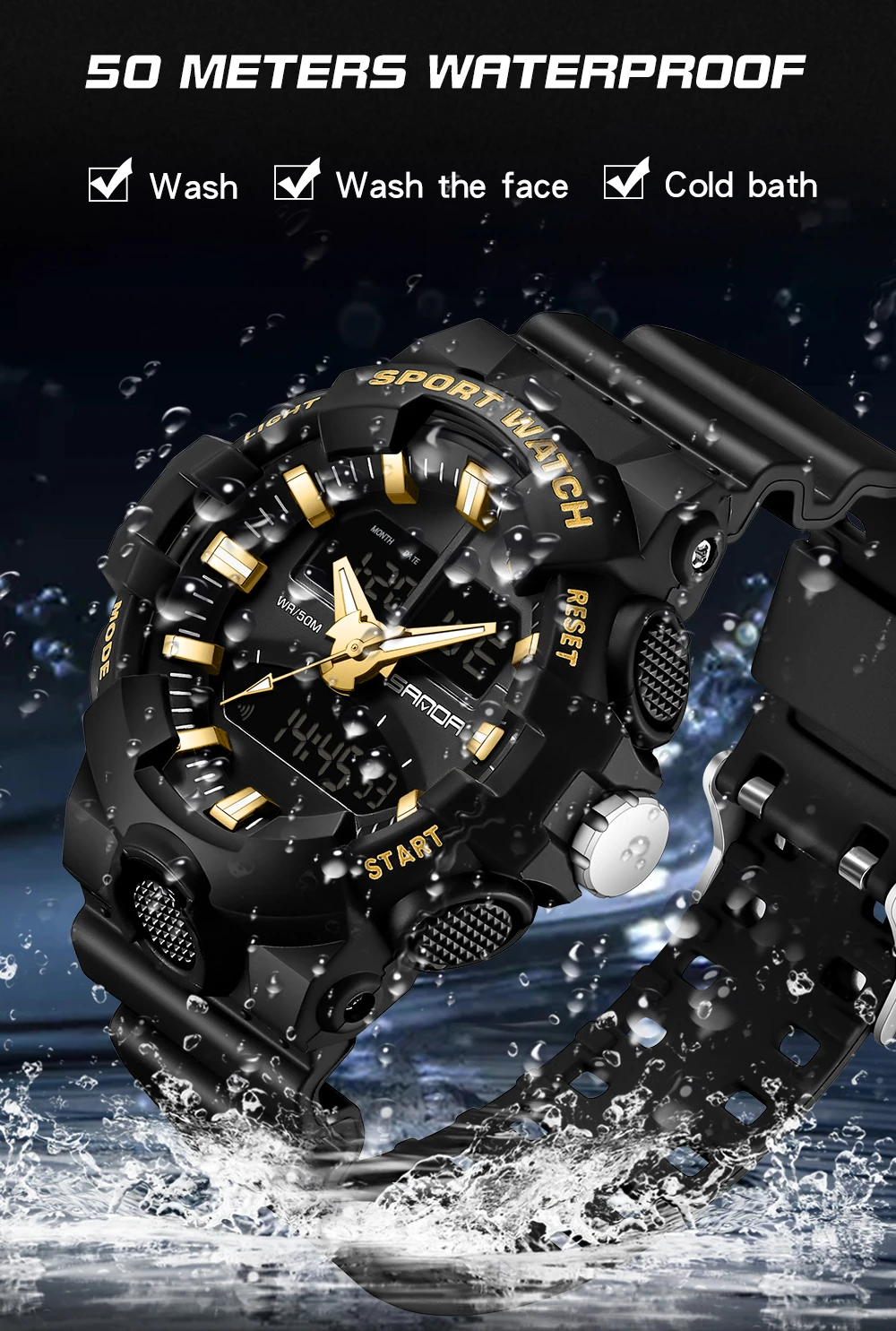 Sanda3130 Harajuku trendy digital sports waterproof and fashionable Korean version minimalist watch for male and female students
Sanda3130 Harajuku trendy digital sports waterproof and fashionable Korean version minimalist watch for male and female students