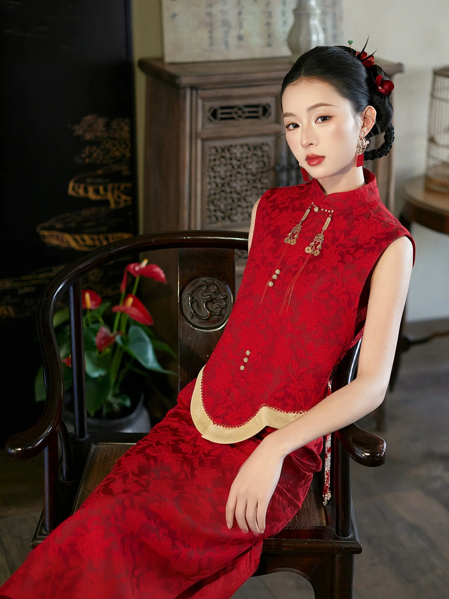 Elegant New Chinese Style Wedding Dress Set Engagement Party Drinking Ceremony Bride Morning Robe Daily Wear
Elegant New Chinese Style Wedding Dress Set Engagement Party Drinking Ceremony Bride Morning Robe Daily Wear