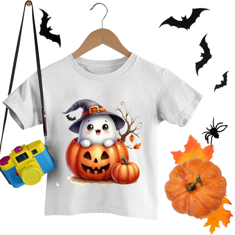 Halloween Ghost Pumpkin Bat T-Shirts Children Boys Girls Clothing Short Sleeves Halloween T-shirt Cute Ghost Tshirt
Halloween Ghost Pumpkin Bat T-Shirts Children Boys Girls Clothing Short Sleeves Halloween T-shirt Cute Ghost Tshirt