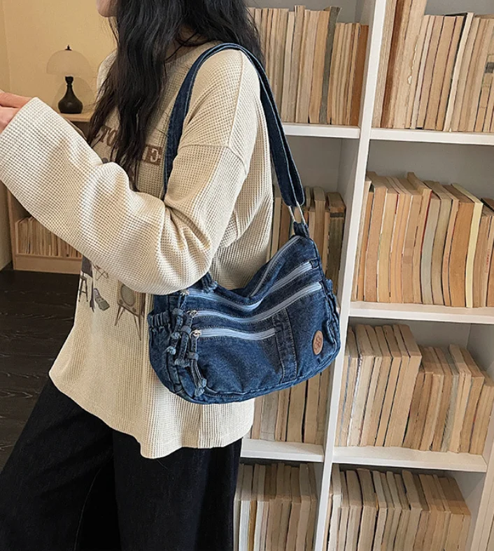 Women's Denim Shoulder Bag Large Capacity Crossbody Bags Minimalist Style Fashion Versatile Daily Commute Handbags Женская сумка
Women's Denim Shoulder Bag Large Capacity Crossbody Bags Minimalist Style Fashion Versatile Daily Commute Handbags Женская сумка