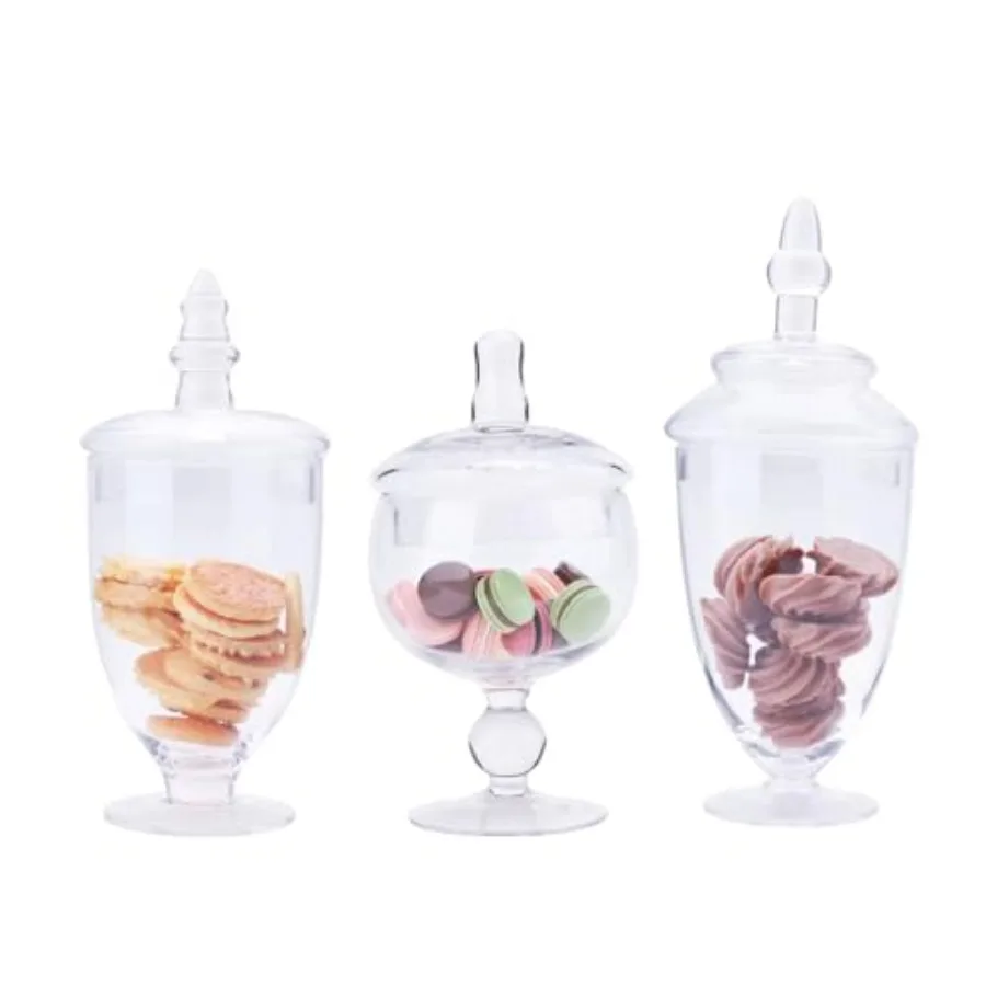 Glass Apothecary Jars with Lids Small Storage Containers Set of 3 Wide Mouth Storage Candy Jar Decorative Candy Buffet Organize
Glass Apothecary Jars with Lids Small Storage Containers Set of 3 Wide Mouth Storage Candy Jar Decorative Candy Buffet Organize
