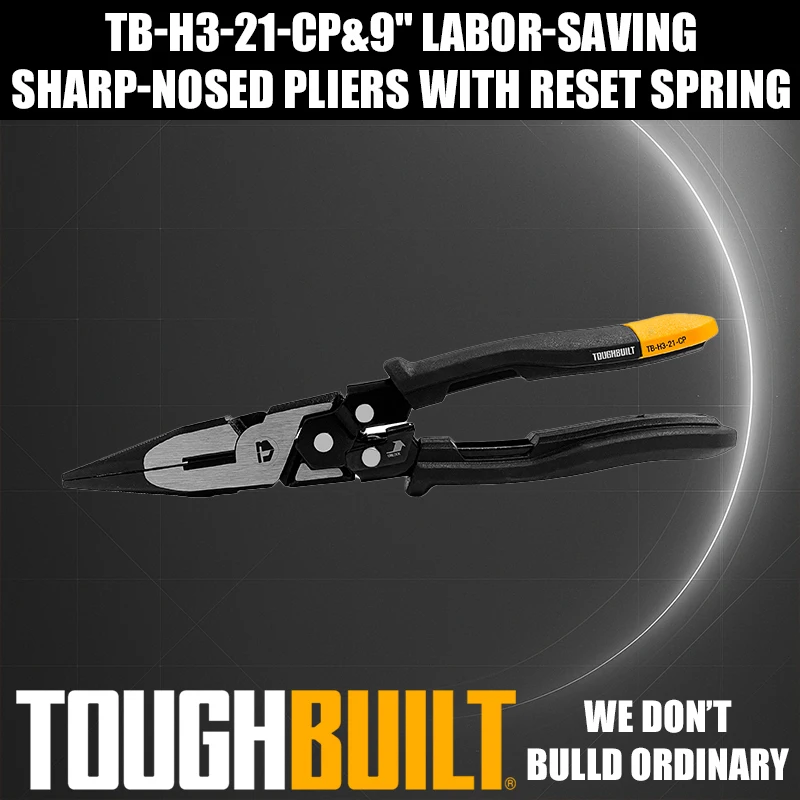 ToughBuilt TB-H3-21-CP 9-inch Ergonomic Needle-Nose Pliers with Reset Spring Hand Tools Accessories
ToughBuilt TB-H3-21-CP 9-inch Ergonomic Needle-Nose Pliers with Reset Spring Hand Tools Accessories