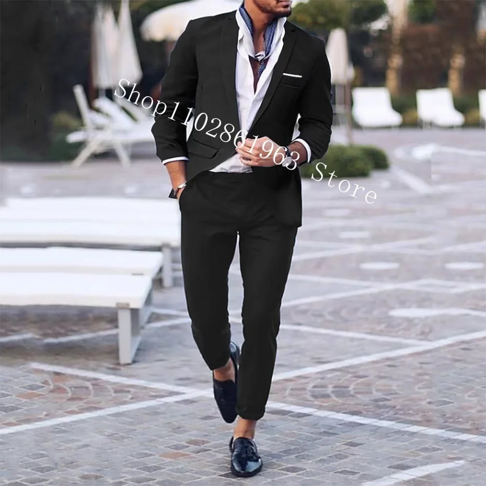 Black 2 Pieces Suits Blazer Slim Fit Best Men Groomsmen Wedding Suits Casual Groom Wear Tuxedos Jacket Pants Trajes De Hombre
Black 2 Pieces Suits Blazer Slim Fit Best Men Groomsmen Wedding Suits Casual Groom Wear Tuxedos Jacket Pants Trajes De Hombre