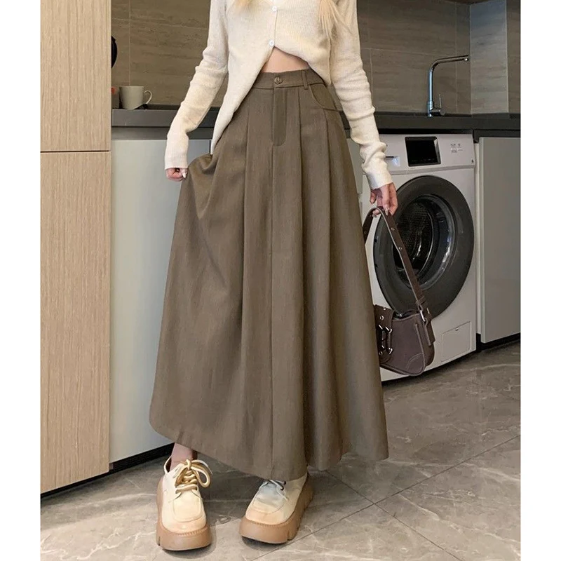 2026 Female Solid Color Thin Midi Skirts Lady Suit Fabric High Waist Pleated Skirts Girls Korean Fashion A-line Dress
2026 Female Solid Color Thin Midi Skirts Lady Suit Fabric High Waist Pleated Skirts Girls Korean Fashion A-line Dress