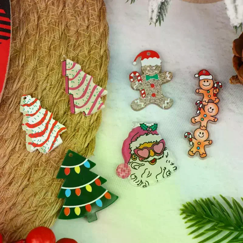 10Pcs Acrylic Christmas Pendant Santa Claus Gingerbread Man Xmas Tree DIY Jewelry Making Earrings Necklace Keychain Accessories
10Pcs Acrylic Christmas Pendant Santa Claus Gingerbread Man Xmas Tree DIY Jewelry Making Earrings Necklace Keychain Accessories