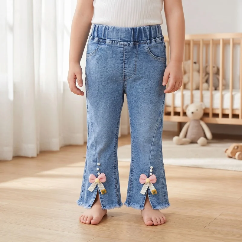 2026 Spring Autumn 1-6T Baby Girls Denim Pants Bow Elastic Waist Casual Toddlers Trousers Loose Kids Cute Flared Jeans
2026 Spring Autumn 1-6T Baby Girls Denim Pants Bow Elastic Waist Casual Toddlers Trousers Loose Kids Cute Flared Jeans