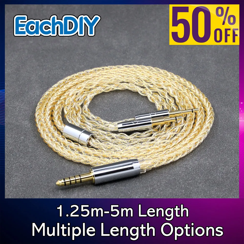 Gold Plated 24k 8 Core Pure 99% Silver 7n Earphone Cable For Oppo PM-1 PM-2 Planar Magnetic 1MORE H1707 Sonus Faber 8427
Gold Plated 24k 8 Core Pure 99% Silver 7n Earphone Cable For Oppo PM-1 PM-2 Planar Magnetic 1MORE H1707 Sonus Faber 8427