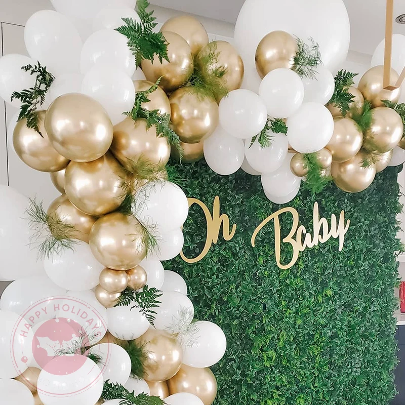 114pcs/Set Gold Chrome Balloon Arch Wedding Decoration Pure White Balloons Birthday Party Baby Shower Decor Supplies Wholesale
114pcs/Set Gold Chrome Balloon Arch Wedding Decoration Pure White Balloons Birthday Party Baby Shower Decor Supplies Wholesale