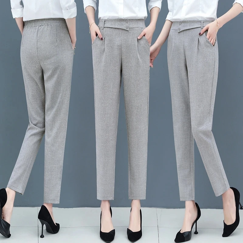 2025 New Spring Summer Women High Waist Pants Work Office Wear Casual Pants Female Slim Gray Black Pants Women's Harem Pants 3XL
2025 New Spring Summer Women High Waist Pants Work Office Wear Casual Pants Female Slim Gray Black Pants Women's Harem Pants 3XL