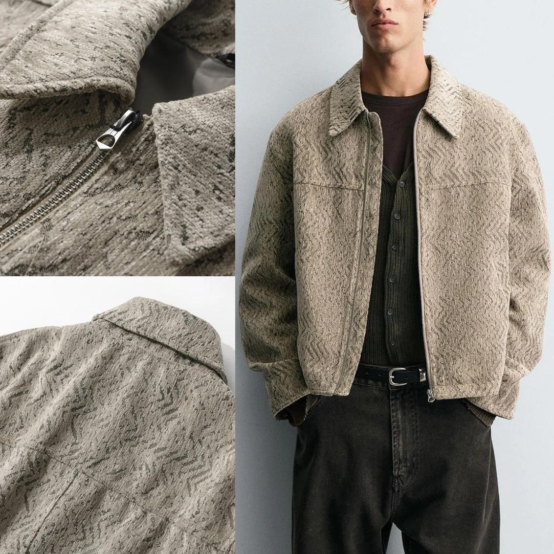 Cool Men's Short Zipper Jacket Autumn Winter Casual Fashion Wood Crack Pattern Embroidery Polyester Fiber Long Sleeve Coat
Cool Men's Short Zipper Jacket Autumn Winter Casual Fashion Wood Crack Pattern Embroidery Polyester Fiber Long Sleeve Coat