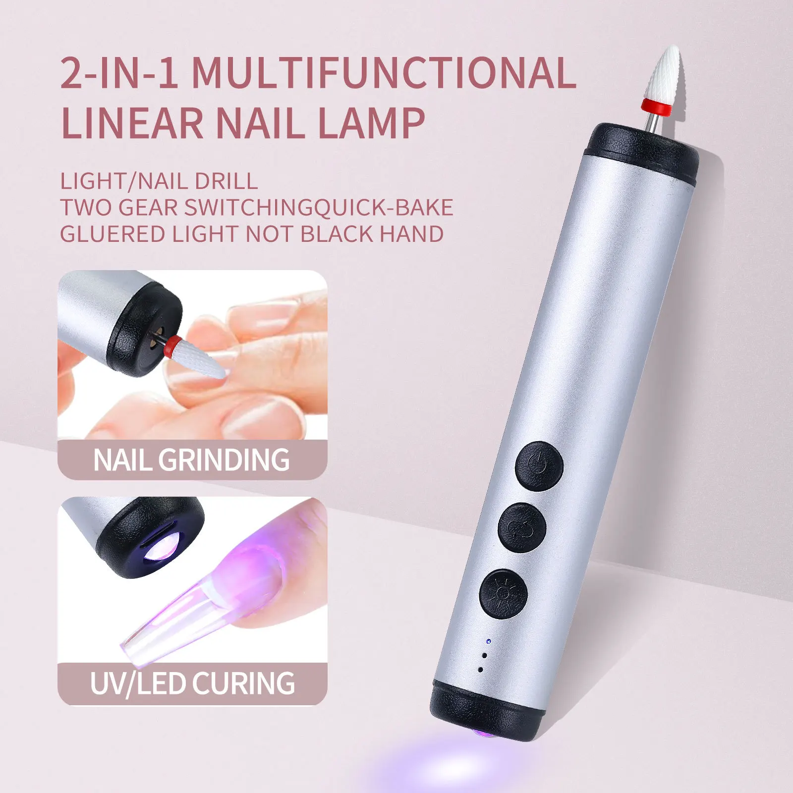 2-In-1 Electric Nail Drill Machine USB Rechargeable Nail Sander File Manicure Tool For Polishing Dead Skin Removing
2-In-1 Electric Nail Drill Machine USB Rechargeable Nail Sander File Manicure Tool For Polishing Dead Skin Removing