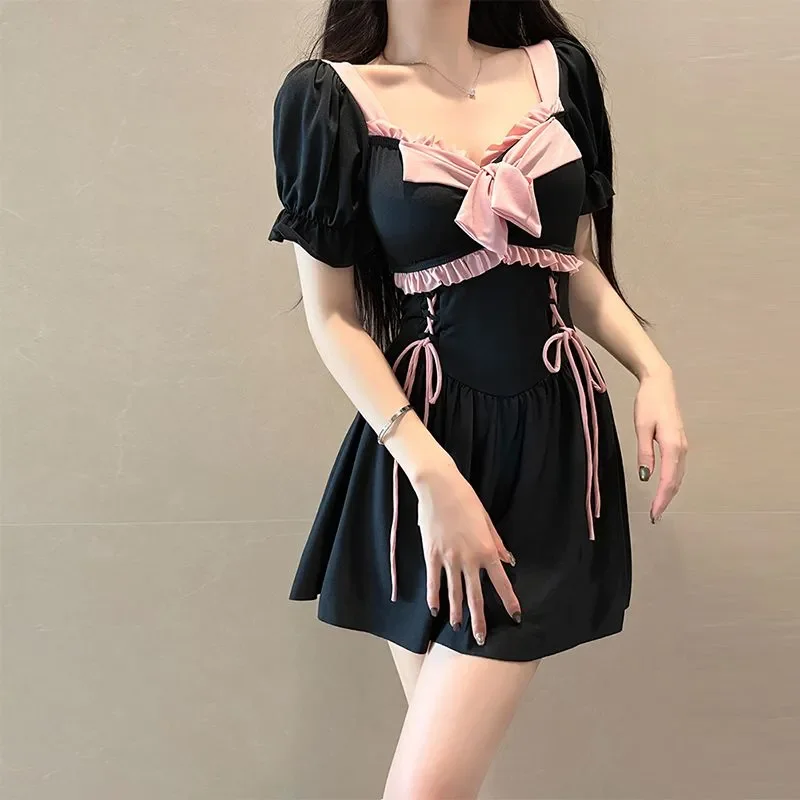 Womens Sweet Bowknot One Piece Swimsuit Ruffle Hem Tummy Control Modest Bathing Suit
Womens Sweet Bowknot One Piece Swimsuit Ruffle Hem Tummy Control Modest Bathing Suit