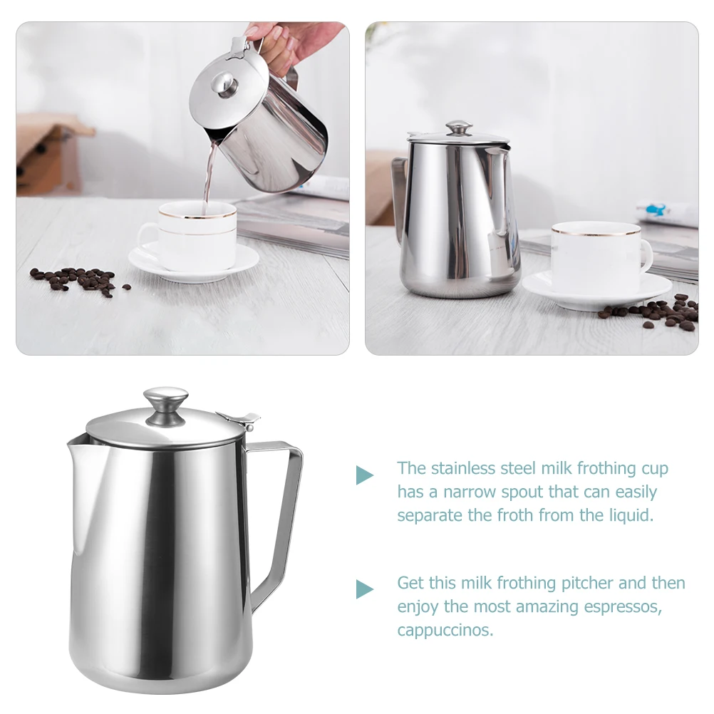 1L Coffee Makers Milk Frothing Pitcher 304 Stainless Steel Jug for Steaming Latte Frother Container Wide Applications Smooth
1L Coffee Makers Milk Frothing Pitcher 304 Stainless Steel Jug for Steaming Latte Frother Container Wide Applications Smooth