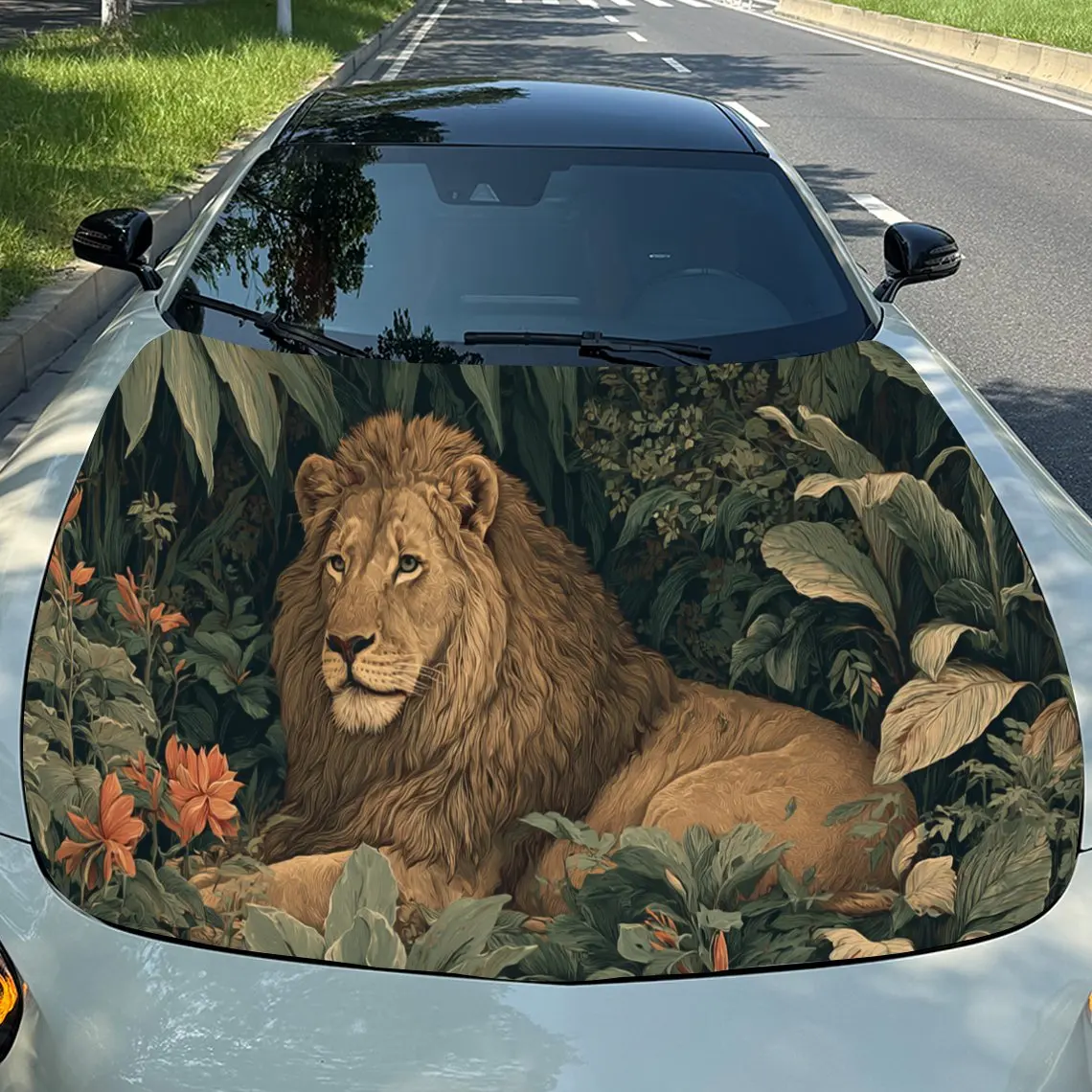 Peaceful Floral Lion Car Hood Stickers - Self-Adhesive, Waterproof and Durable Vinyl Wrap, Decorate And Protect Your Car, Fit Fo
Peaceful Floral Lion Car Hood Stickers - Self-Adhesive, Waterproof and Durable Vinyl Wrap, Decorate And Protect Your Car, Fit Fo