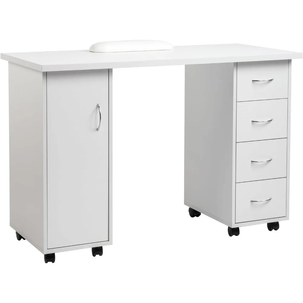 Rolling Manicure Table Nail Desk Workstation w/Cabinet, Drawers, Nail Salon Desk Beauty Spa Salon Home Wooden Technician Workst
Rolling Manicure Table Nail Desk Workstation w/Cabinet, Drawers, Nail Salon Desk Beauty Spa Salon Home Wooden Technician Workst
