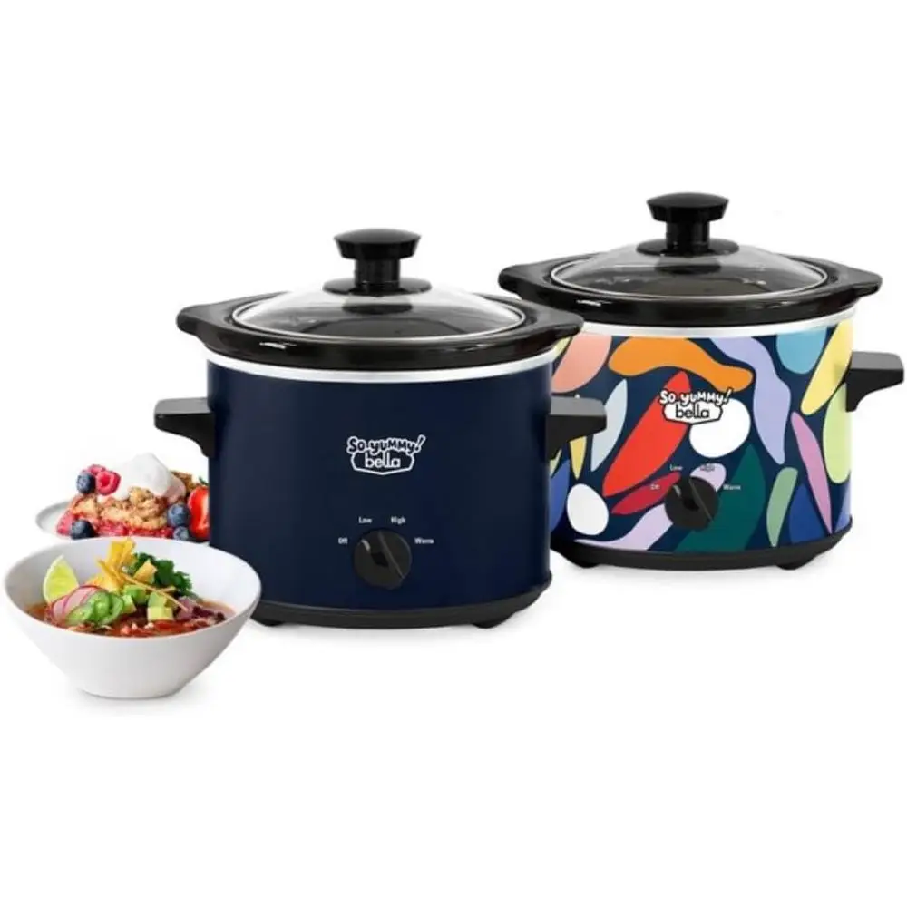 So Yummy by a 2.0qt Twin Set Slow Cooker Navy and Abstract
So Yummy by a 2.0qt Twin Set Slow Cooker Navy and Abstract