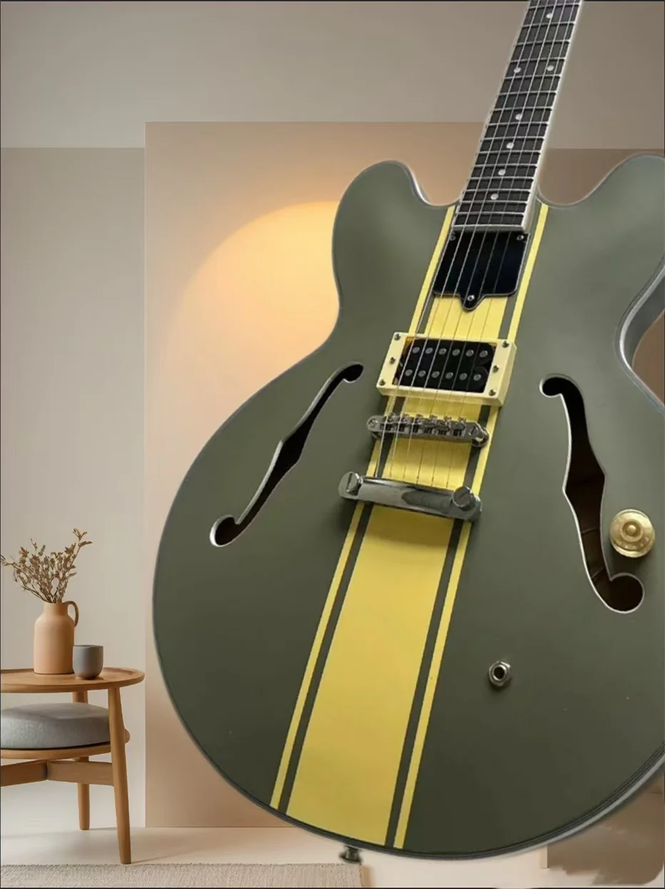 Grote Green color Flame Maple Electric Guitar Hollow Body Double F Holes Slim Body
Grote Green color Flame Maple Electric Guitar Hollow Body Double F Holes Slim Body