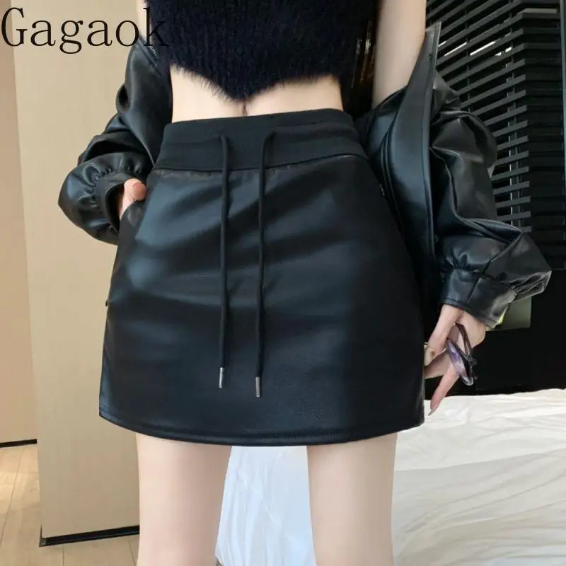 Gagaok Drawstring PU Leather Mini Skirt Women Spring Summer Slim Fit Casual Skirts Sexy High Waist A-line Black Bodycon Clothes
Gagaok Drawstring PU Leather Mini Skirt Women Spring Summer Slim Fit Casual Skirts Sexy High Waist A-line Black Bodycon Clothes