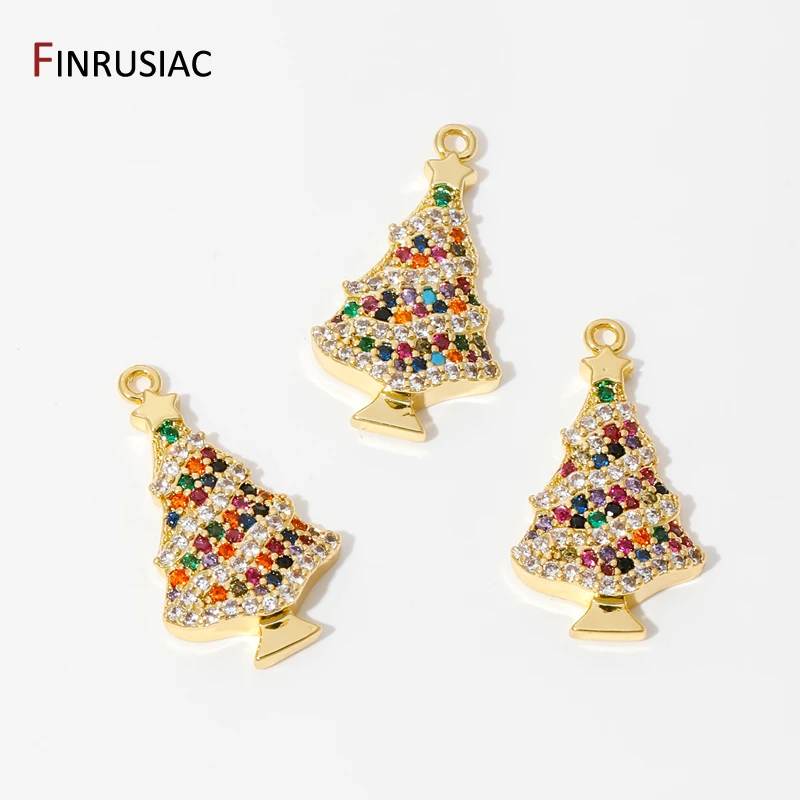 18K Gold Plated Brass Charms Inlaid Colorful Zircon Christmas Tree For DIY Necklace Earring Jewelry Making Findings Accessories
18K Gold Plated Brass Charms Inlaid Colorful Zircon Christmas Tree For DIY Necklace Earring Jewelry Making Findings Accessories