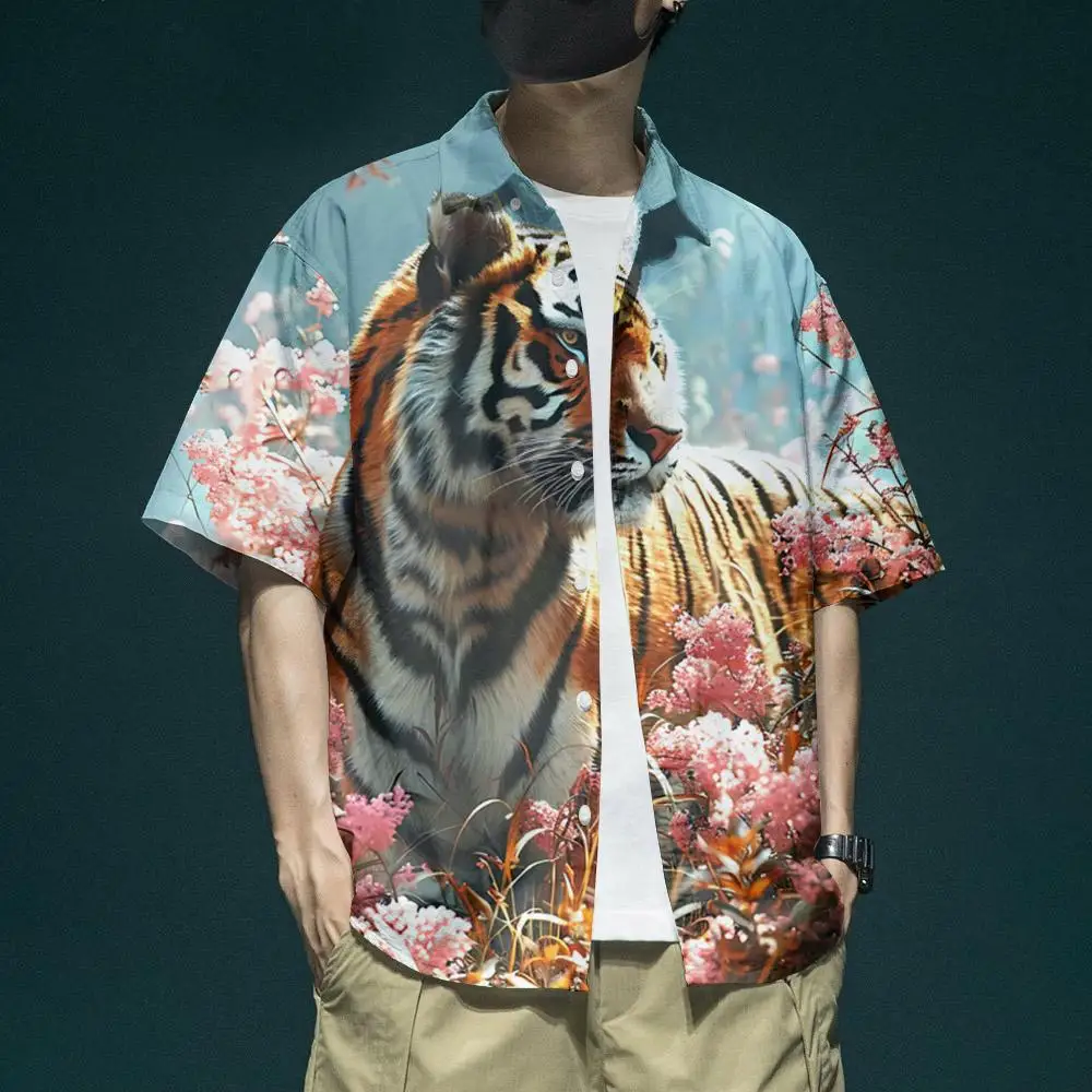 Retro Men's Shirt 3d Tiger Printed Short Sleeve Tops For Men Summer Casual Hawaiian Shirts For Men 2024 New Top Oversized Shirts
Retro Men's Shirt 3d Tiger Printed Short Sleeve Tops For Men Summer Casual Hawaiian Shirts For Men 2024 New Top Oversized Shirts