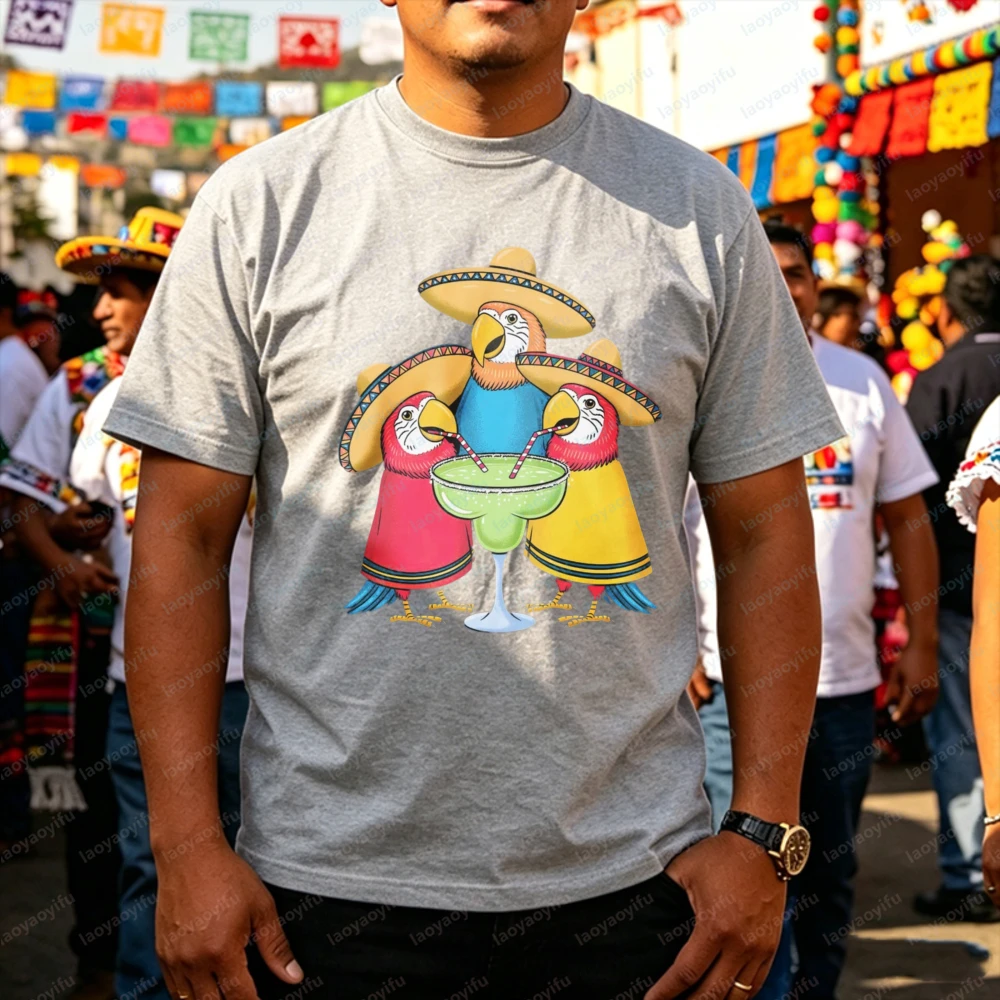 Parrot Drinking Tequila Cinco De Mayo Celebration Mexican Graphic Classic Cotton Tee Streetwear Men Clothing Graphic T Shirts
Parrot Drinking Tequila Cinco De Mayo Celebration Mexican Graphic Classic Cotton Tee Streetwear Men Clothing Graphic T Shirts