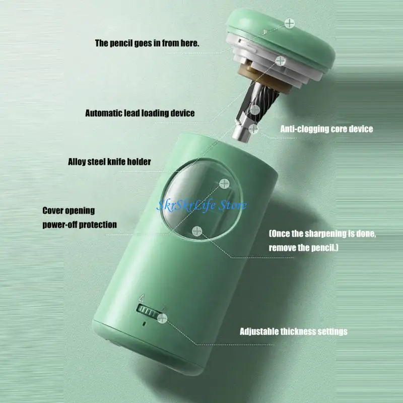 E65E Auto Electric Pencil Sharpener Auto Feeding Thickness Adjustable for Student
E65E Auto Electric Pencil Sharpener Auto Feeding Thickness Adjustable for Student