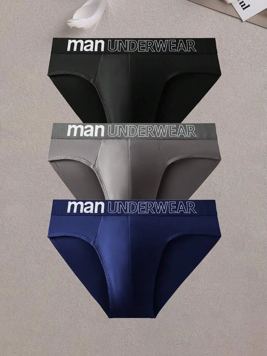 3 Pcs Mens Minimalist Mid-Rise Soft Comfortable Briefs With Letter Waistband
3 Pcs Mens Minimalist Mid-Rise Soft Comfortable Briefs With Letter Waistband