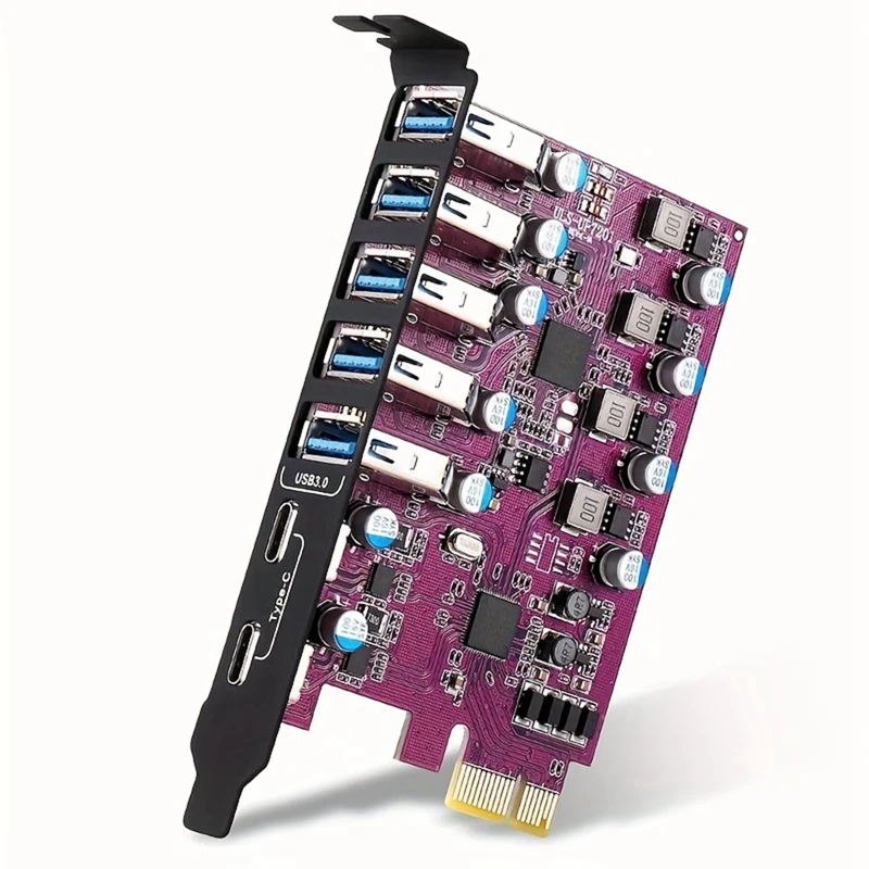 New-7 Ports USB 3.0 Expansion Card USB-A 5X USB-C 2X PCI Express USB Add In Card Hub Converter For Desktop PC Host Card
New-7 Ports USB 3.0 Expansion Card USB-A 5X USB-C 2X PCI Express USB Add In Card Hub Converter For Desktop PC Host Card