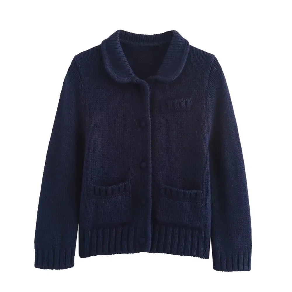 Taop&Za Autumn New Product Women's Fashion Leisure Versatile Flip Collar Long Sleeve Doll Collar Buckle Cardigan Sweater
Taop&Za Autumn New Product Women's Fashion Leisure Versatile Flip Collar Long Sleeve Doll Collar Buckle Cardigan Sweater