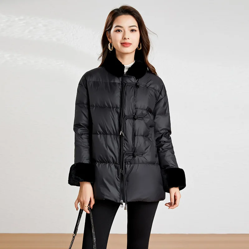 Lightweight winter down coat women 2024 New Arrivals Stand Collar White Duck Down Luxury Short Coats with Fur Coll
Lightweight winter down coat women 2024 New Arrivals Stand Collar White Duck Down Luxury Short Coats with Fur Coll