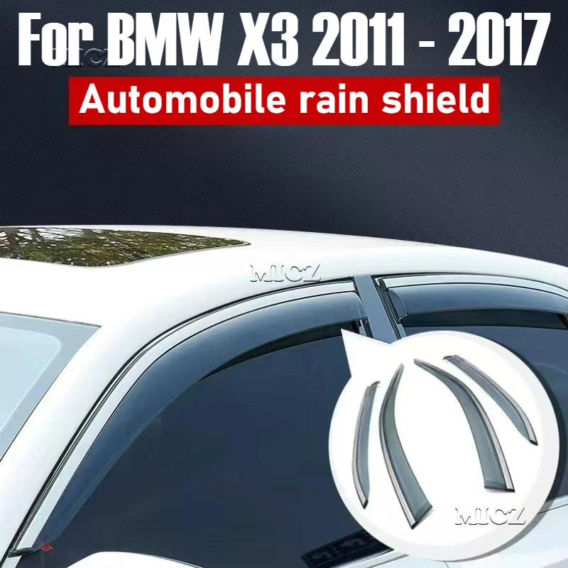 Для BMW X3 2011-2017 автомобильные аксессуары, оконный козырек, вентиляционный козырек от дождя, защита от солнца, дефлектор, навесы, чехлы
Для BMW X3 2011-2017 автомобильные аксессуары, оконный козырек, вентиляционный козырек от дождя, защита от солнца, дефлектор, навесы, чехлы