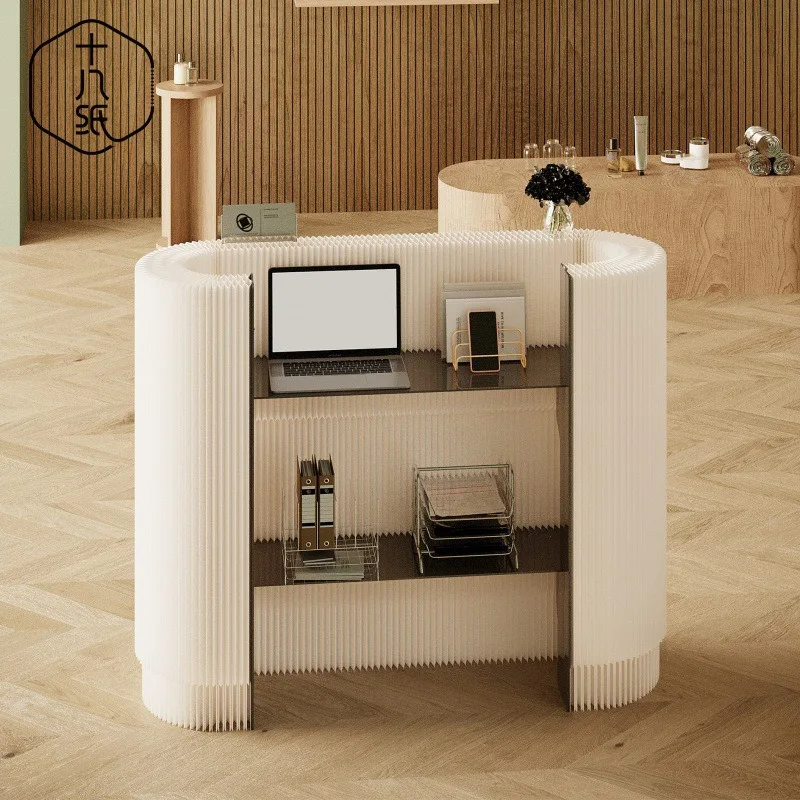 Paper Front Desk Welcome Reception Desk Cashier Clothing Store Small Simple Counter Shopping Mall Exhibition Mobile Around the I
Paper Front Desk Welcome Reception Desk Cashier Clothing Store Small Simple Counter Shopping Mall Exhibition Mobile Around the I