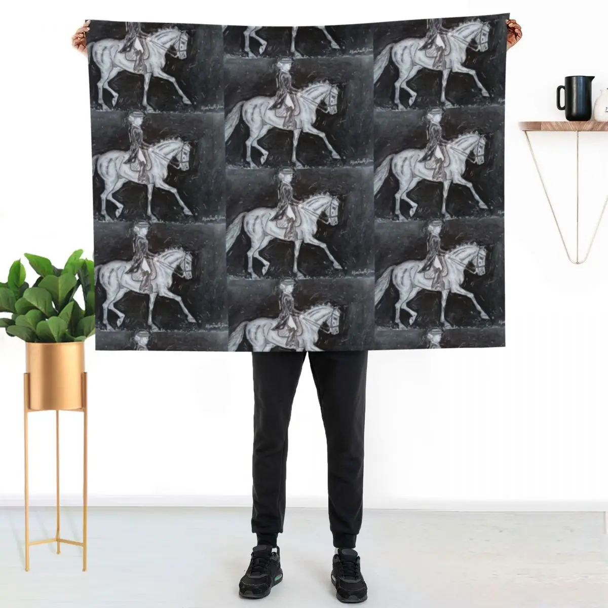 Dressage drawing black and white Throw Blanket Men's Soft Warm Throw Blanket for Couch
Dressage drawing black and white Throw Blanket Men's Soft Warm Throw Blanket for Couch