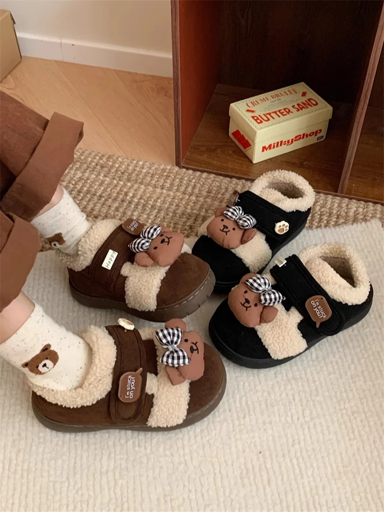 Cute Bear Knot Cotton Shoes Women's Casual Wear Winter Bean Bean Shoes Girl's Ins Style round Toe Flat Heel TPR Out...
Cute Bear Knot Cotton Shoes Women's Casual Wear Winter Bean Bean Shoes Girl's Ins Style round Toe Flat Heel TPR Out...