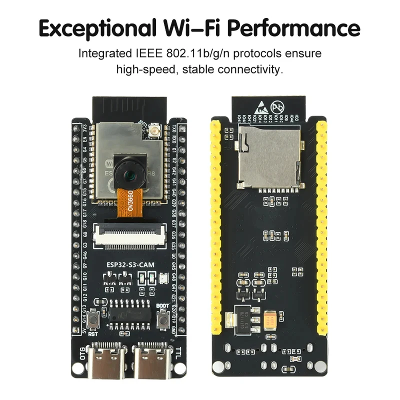 ESP32-S3-CAM Development Board With OV3660 Camera WiFi Bluetooth Core Board Dual Type-C Ports High-Speed Stable Connection
ESP32-S3-CAM Development Board With OV3660 Camera WiFi Bluetooth Core Board Dual Type-C Ports High-Speed Stable Connection