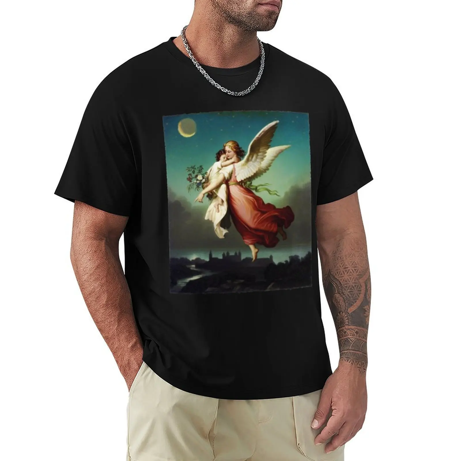 Guardian Angel by Wilhelm von Kaulbach T-Shirt Casual All Match Tee Shirt for Men
Guardian Angel by Wilhelm von Kaulbach T-Shirt Casual All Match Tee Shirt for Men