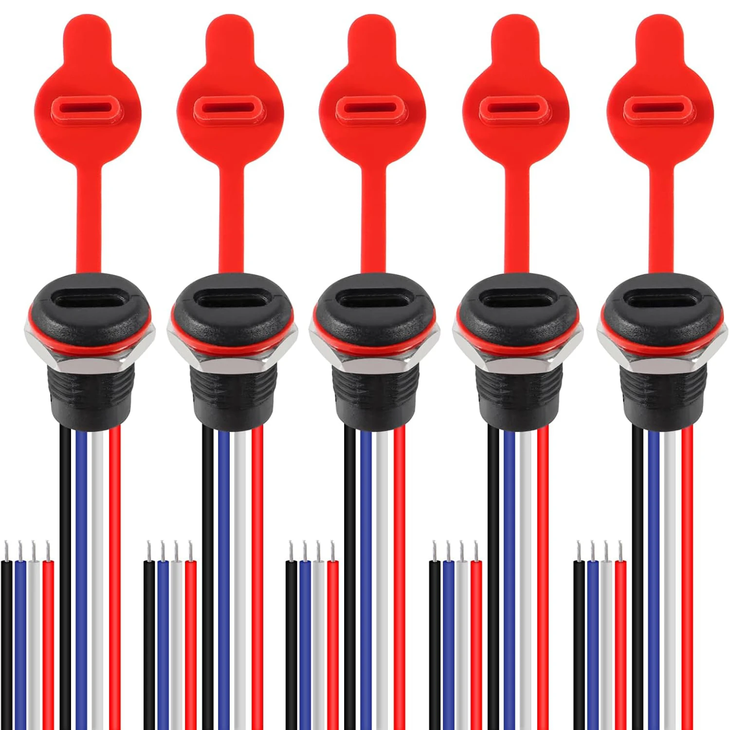 5Pcs 4Pin Charging Socket Female Mount Connector Adapter USB Type-C Port Charging Interface Socket Female Type C 3A Waterproof
5Pcs 4Pin Charging Socket Female Mount Connector Adapter USB Type-C Port Charging Interface Socket Female Type C 3A Waterproof